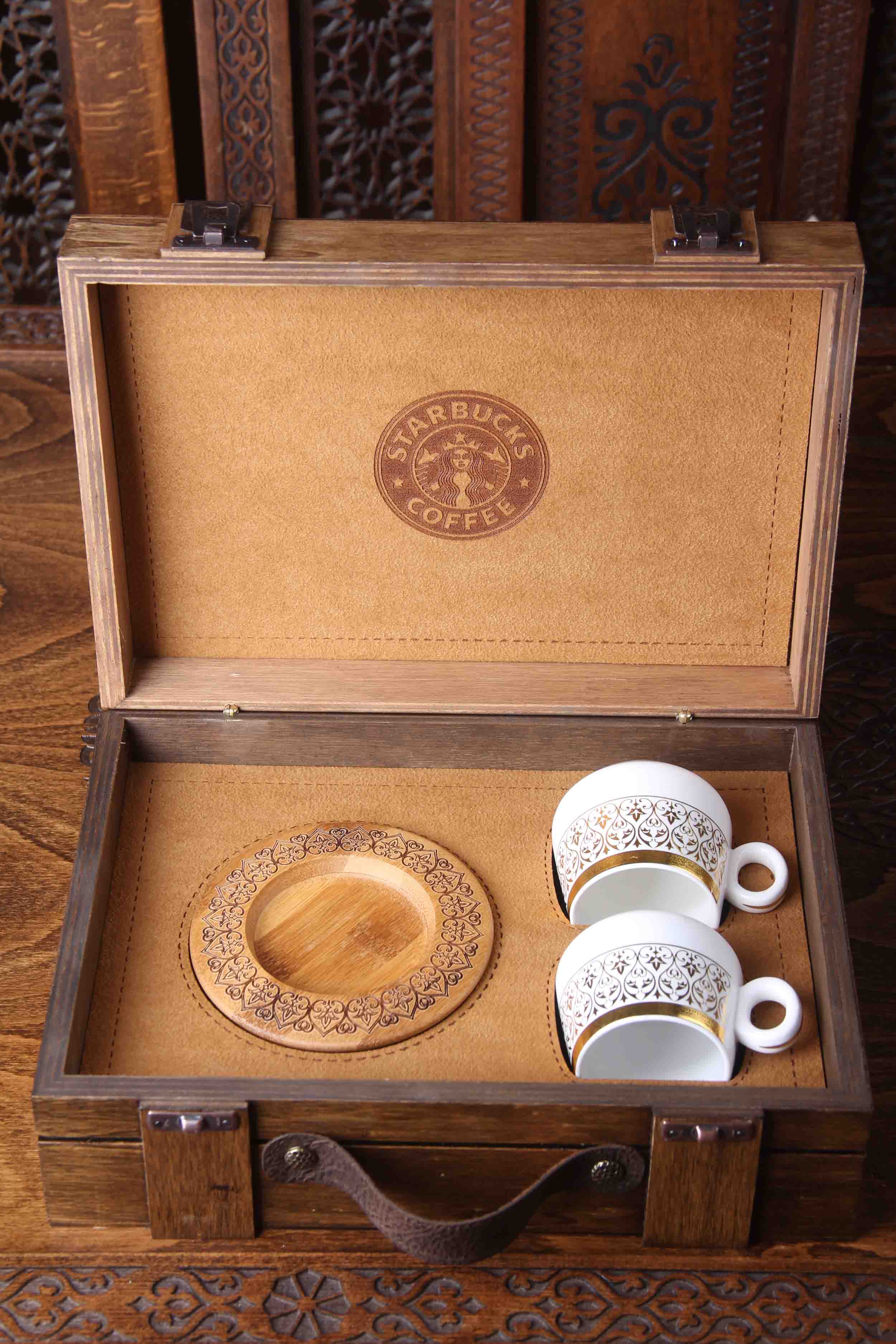 Wooden coffee gift box